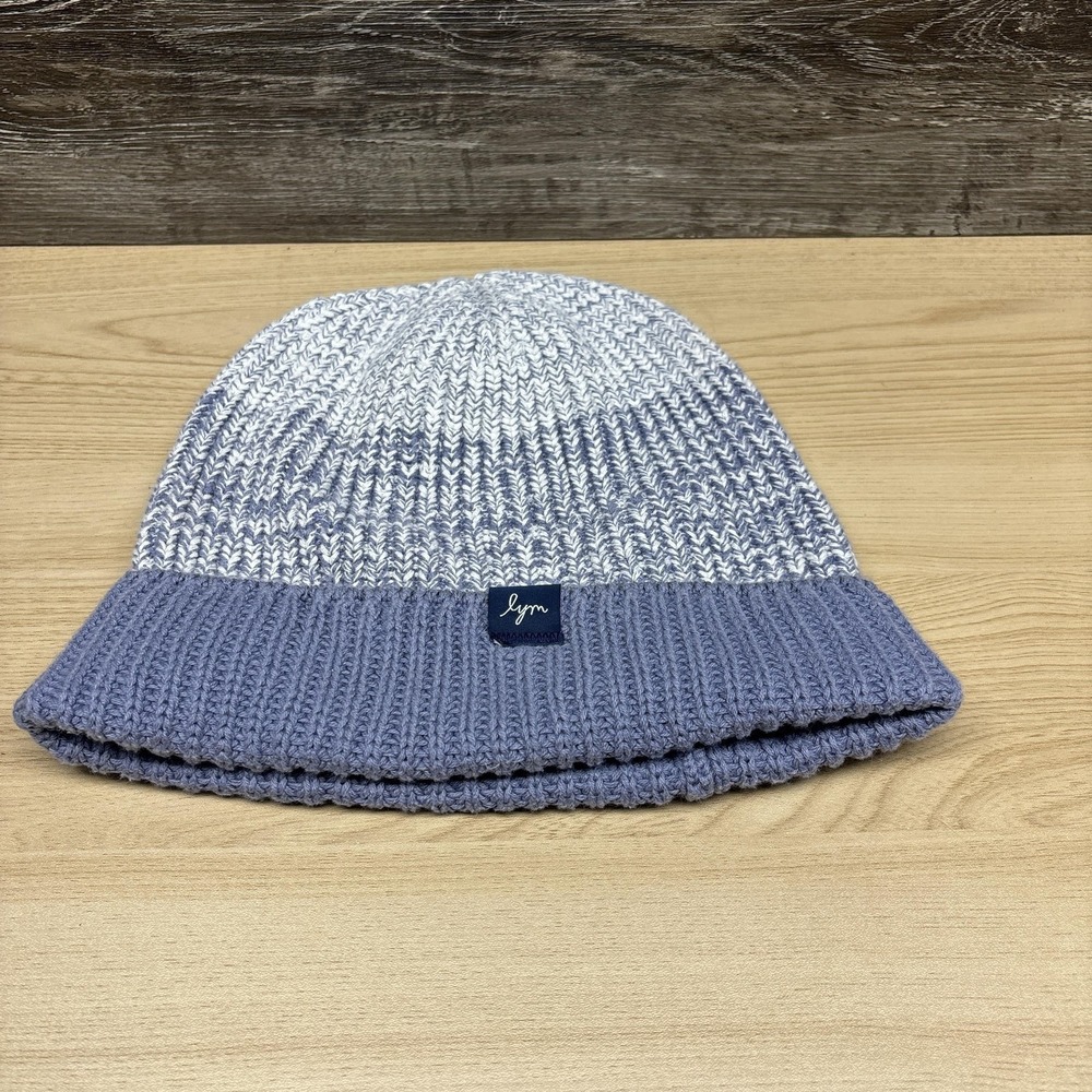Love Your Melon Hat Beanie Womens One Size‎ Gray White Knit Cuffed Ribbed Winter